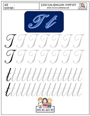 u harfi çizgi çalışması